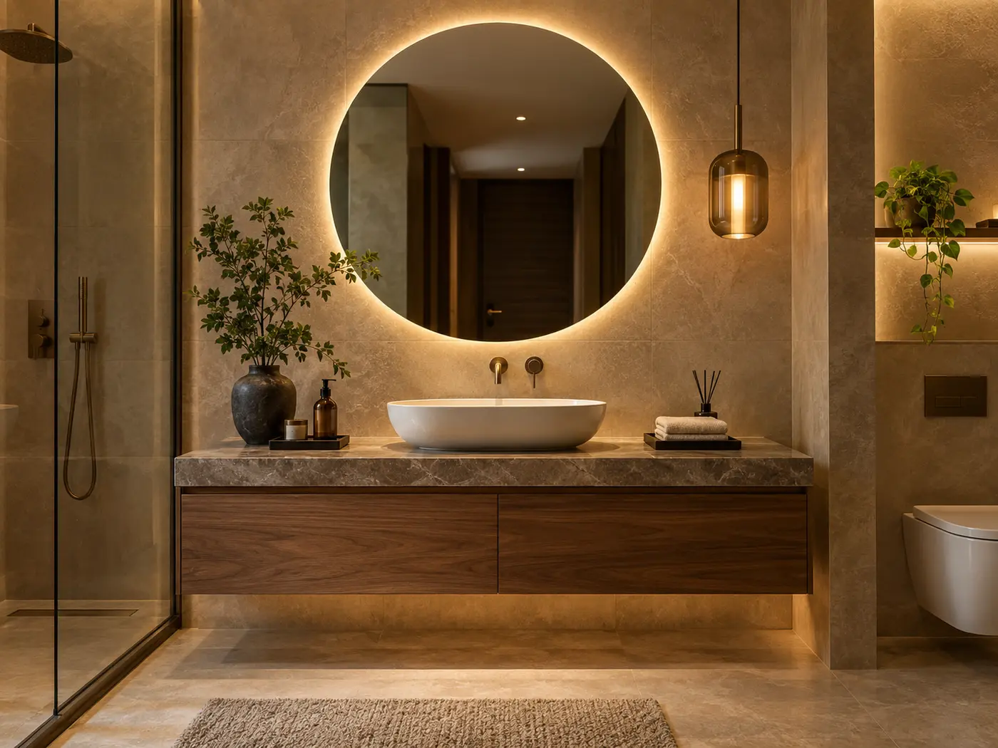 Modern floating bathroom vanity